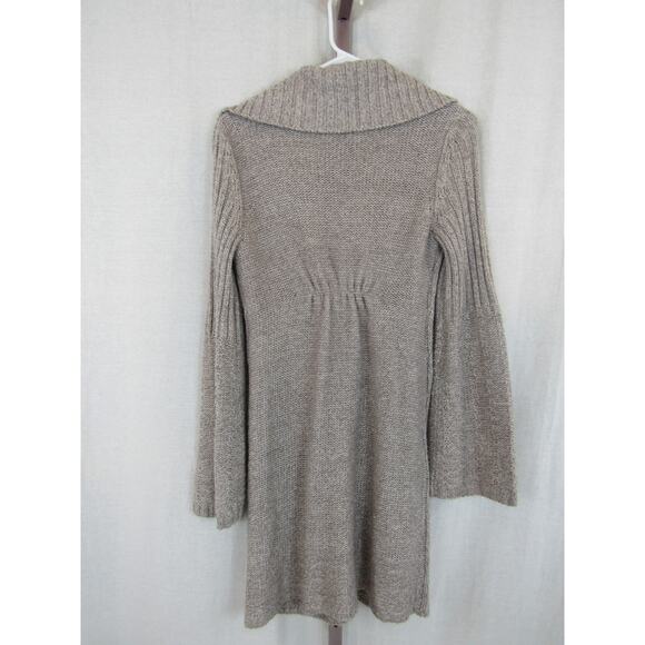 It's Our Time Medium Cable Knit Cardigan Collared Open Front Oatmeal Sweater - Picture 7 of 7